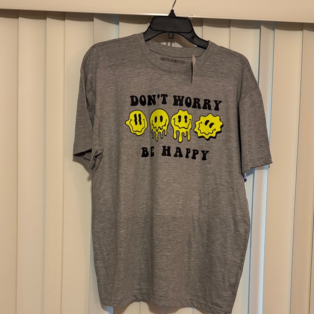 Gray Graphic Tee with Yellow Accents